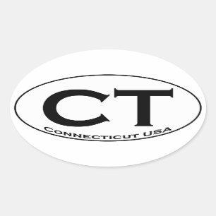 Sticker Ovale CT - Connecticut USA Oval Logo