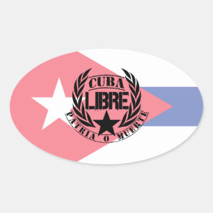 Sticker Ovale Cuba Libre Motto Laurels