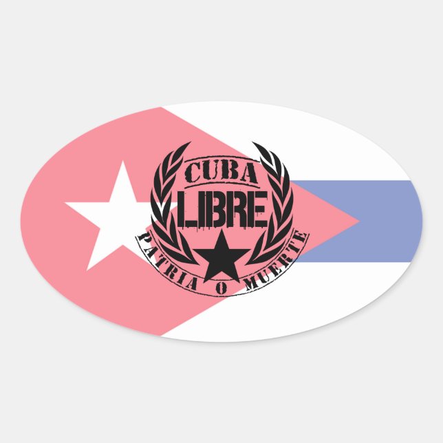 Sticker Ovale Cuba Libre Motto Laurels (Devant)