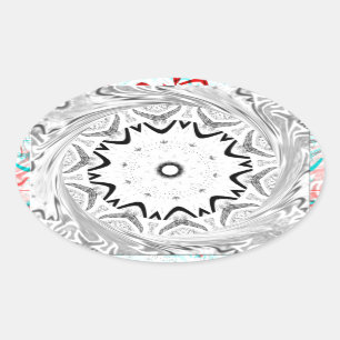 Sticker Ovale Culture africaine dynamique : une fusion rose et c