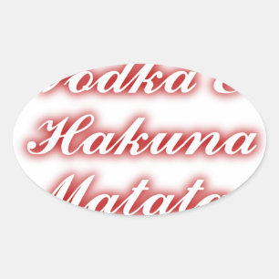Sticker Ovale Cupcakes Rouge Vodka Hakuna Matata FUNNY.