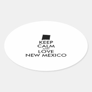 Sticker Ovale Customizable KEEP CALM and LOVE NEW MEXICO