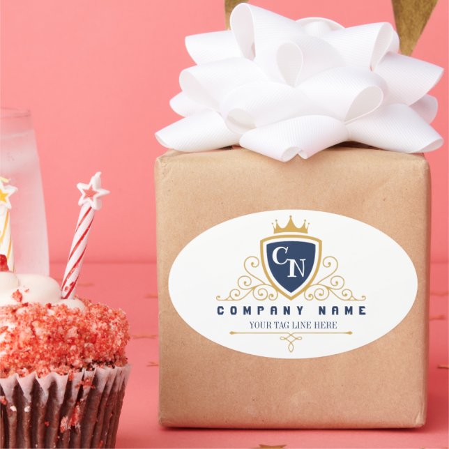 Sticker Ovale Customize Luxury hotel business or restaurant logo (Fête)