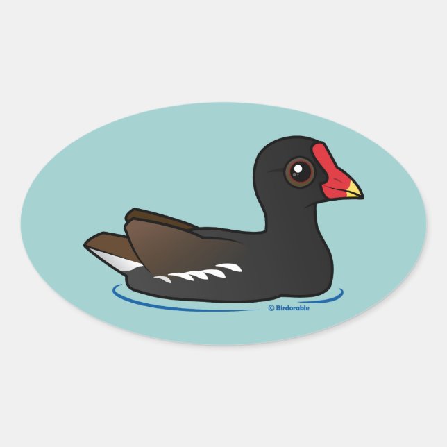 Sticker Ovale Cute Gallinule (Devant)