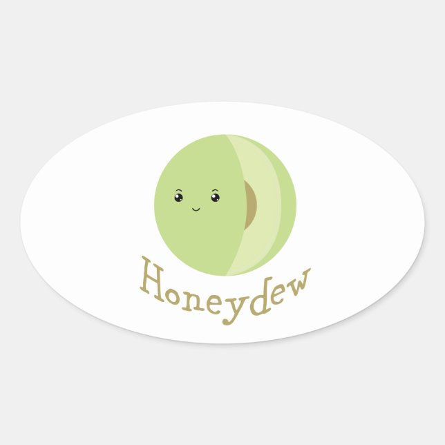 Sticker Ovale Cute Honeydew (Devant)