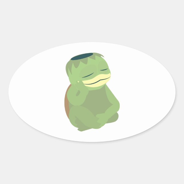 Sticker Ovale Cute Kappa (Devant)