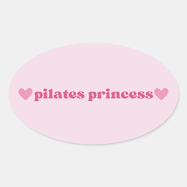 Sticker Ovale Cute Pilates Princess Pink Heart Design (Devant)