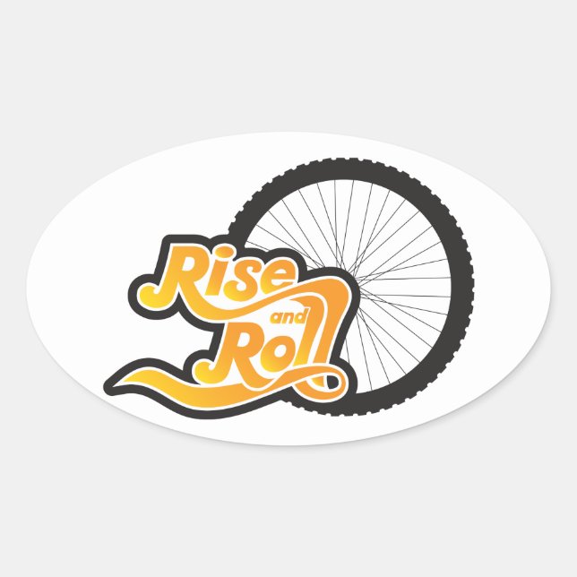 Sticker Ovale cycliste montée et roulée (Devant)