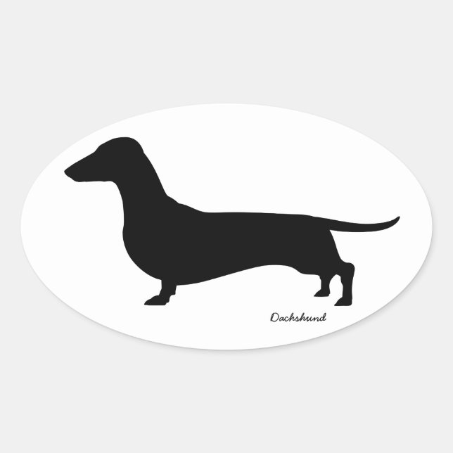 Sticker Ovale Dachshund Gifts (Devant)