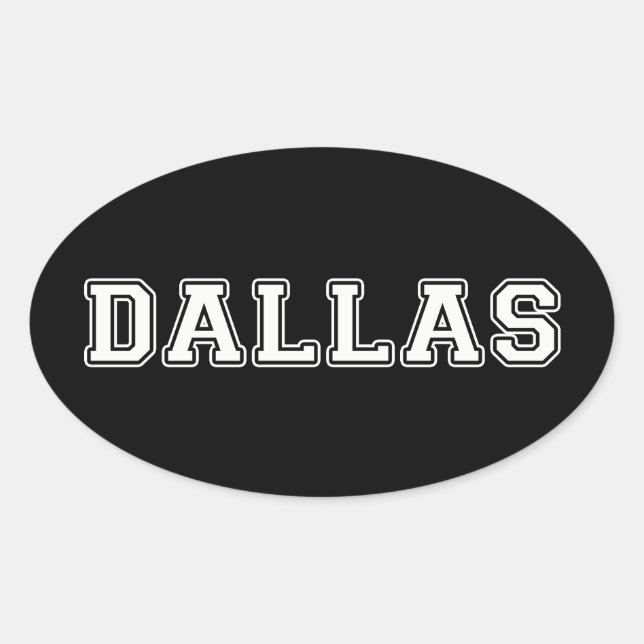 Sticker Ovale Dallas Texas (Devant)