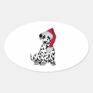 Sticker Ovale Dalmatie de Noël