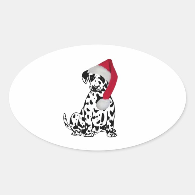 Sticker Ovale Dalmatie de Noël (Devant)