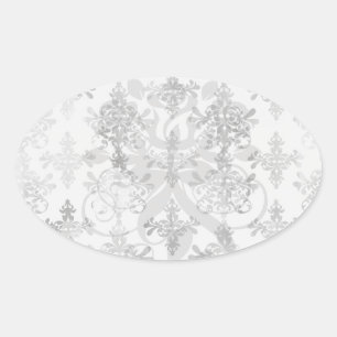 Sticker Ovale damas complexe en noir noir