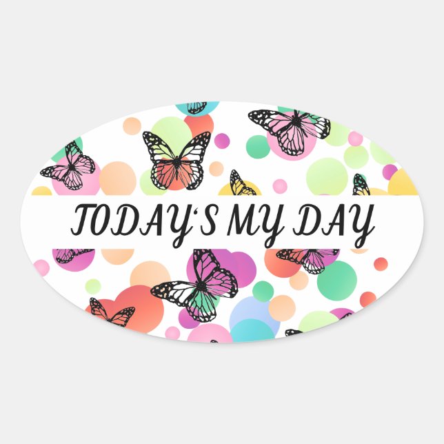 Sticker Ovale Dance butterflies Garden (Devant)