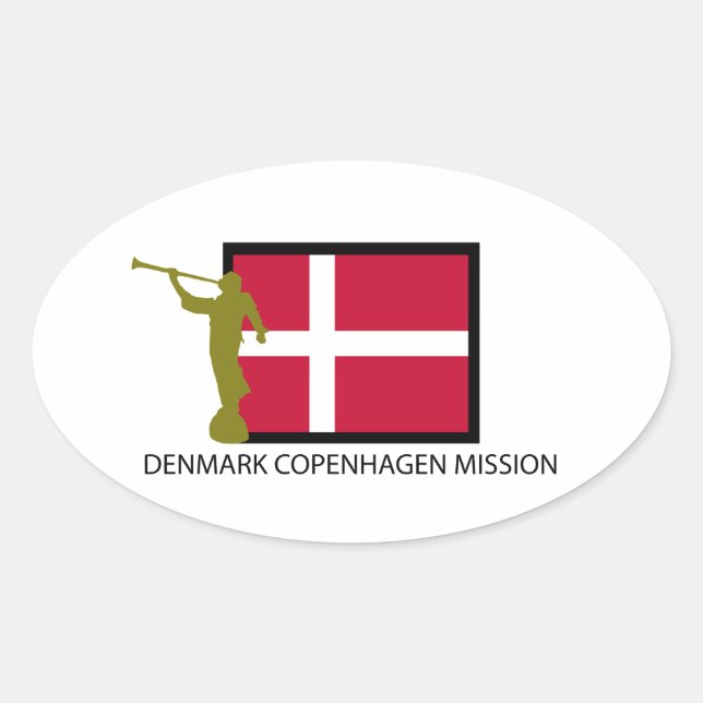 STICKER OVALE DANEMARK COPENHAGUE MISSION LDS CTR (Devant)
