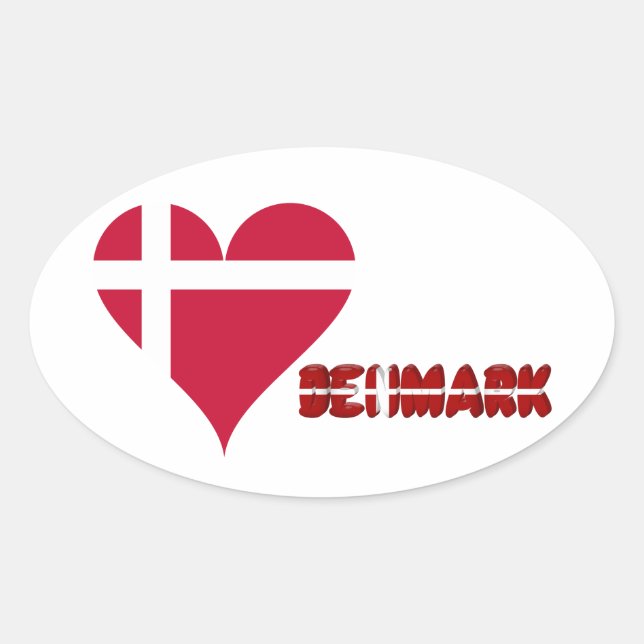 Sticker Ovale Danish heart (homonymie) (Devant)