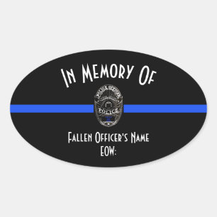 STICKER OVALE DANS LA MÉMOIRE DE L'OFFICIER FALLEN OVAL BUMPER S