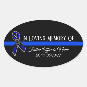 STICKER OVALE DANS L'AMOUR MÉMOIRE DE FALLEN OFFICER SOUTIEN POL