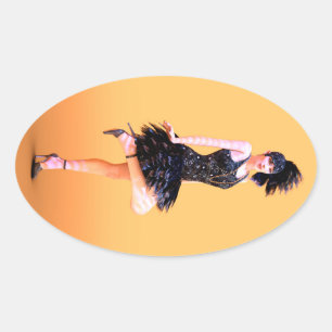 Sticker Ovale Danse Flapper Vintage
