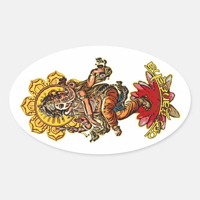 Sticker Ovale DANSER GANESHA | faites votre propre arrière - pla (Devant)