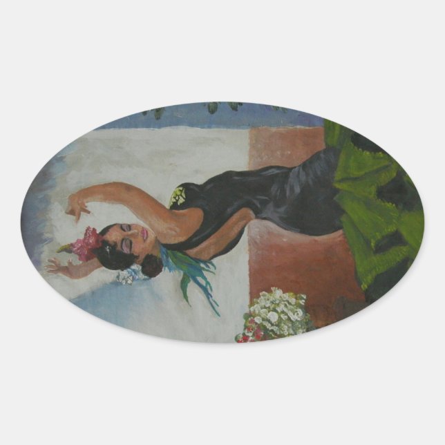 Sticker Ovale Danseur espagnol (Devant)