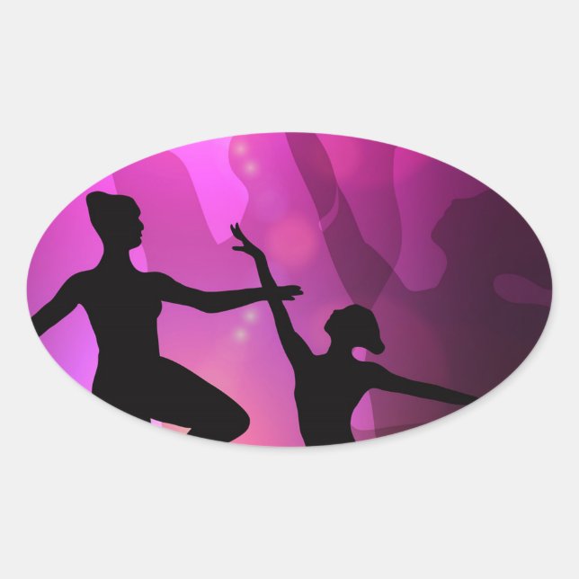 Sticker Ovale Danseurs de ballet (Devant)