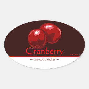 Sticker ovale de canneberge personnalisable