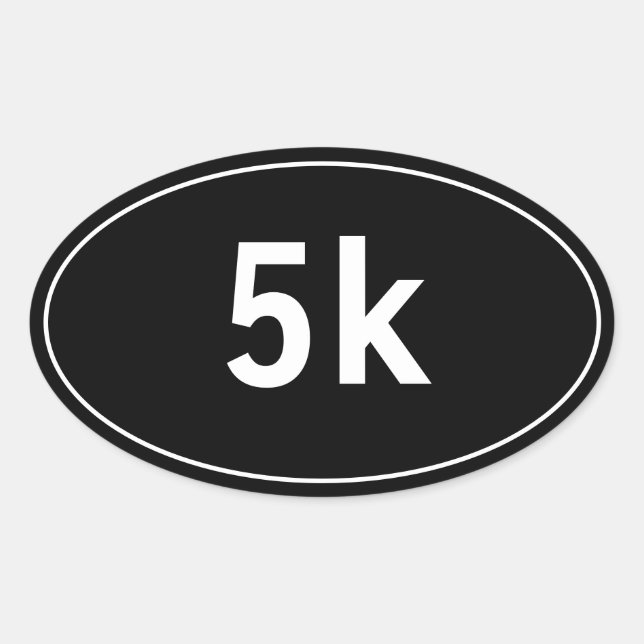 Sticker ovale de course de 5 k (Devant)