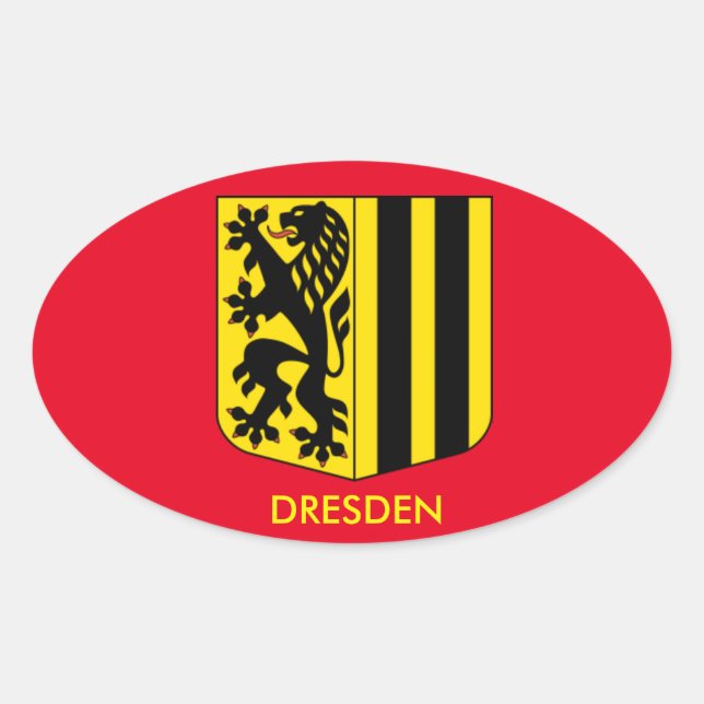 Sticker ovale de Dresde, Allemagne (Devant)