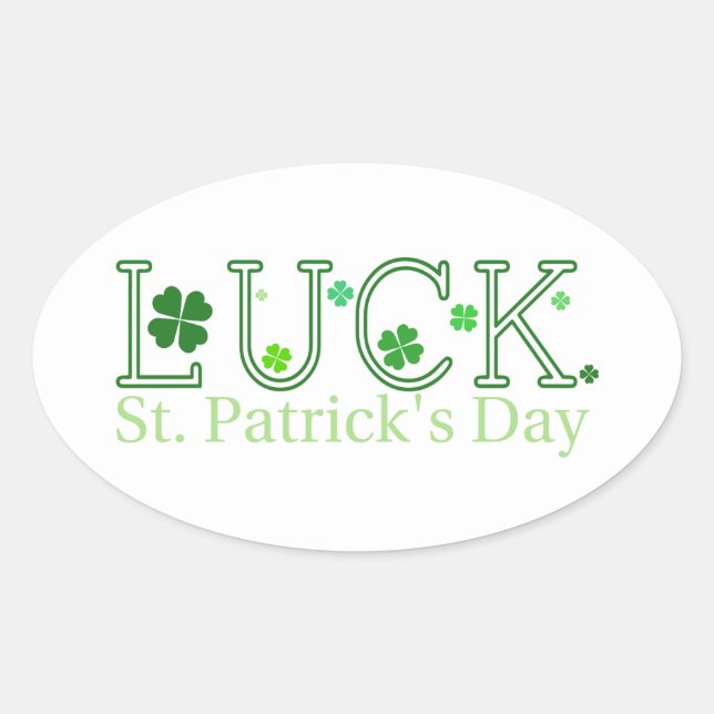 Sticker ovale de la chance de la Saint Patrick (Devant)