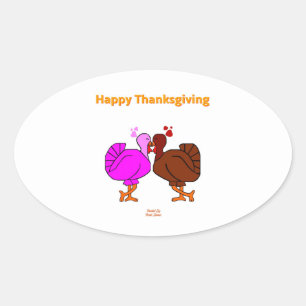 Sticker ovale de la passion de Thanksgiving