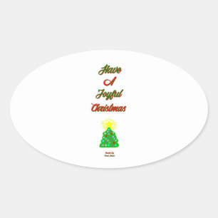 Sticker ovale de Noël joyeux