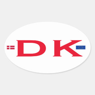 Sticker ovale de style DK Danemark