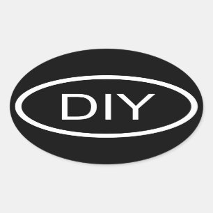 Sticker ovale de style do-it-yourself Euro en noir