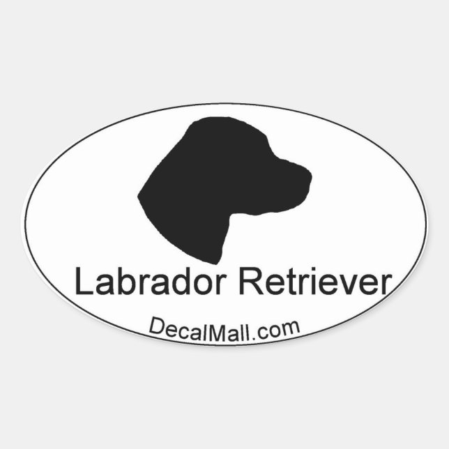 Sticker Ovale Décalage de la fenêtre du Labrador Retriever (Devant)