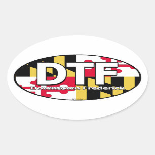 Sticker Ovale Décalque de drapeau de DTF le Maryland