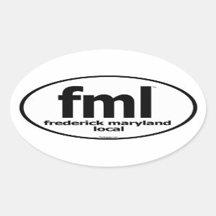 Sticker Ovale Décalque de gens du pays de FML Frederick le