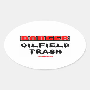 Sticker Ovale Déchets de gisement de pétrole de danger, foreur,