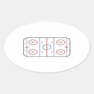 Sticker Ovale Décor de match de hockey de diagramme de patinoire