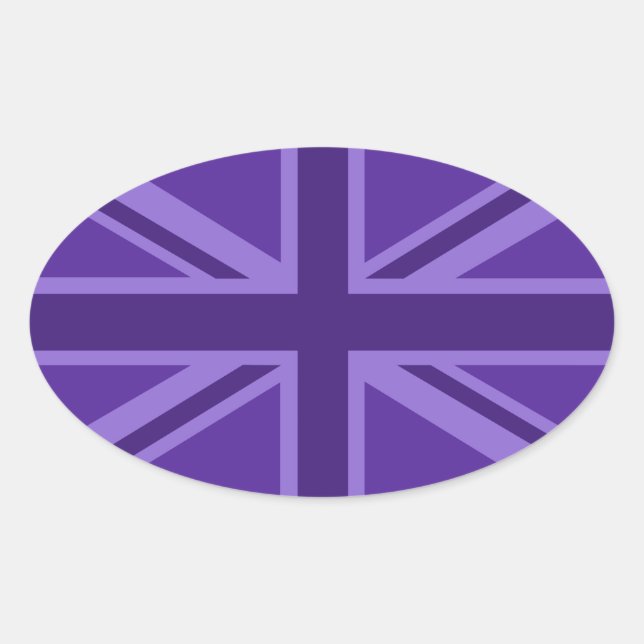 Sticker Ovale Décor Union Jack Accent Violet (Devant)