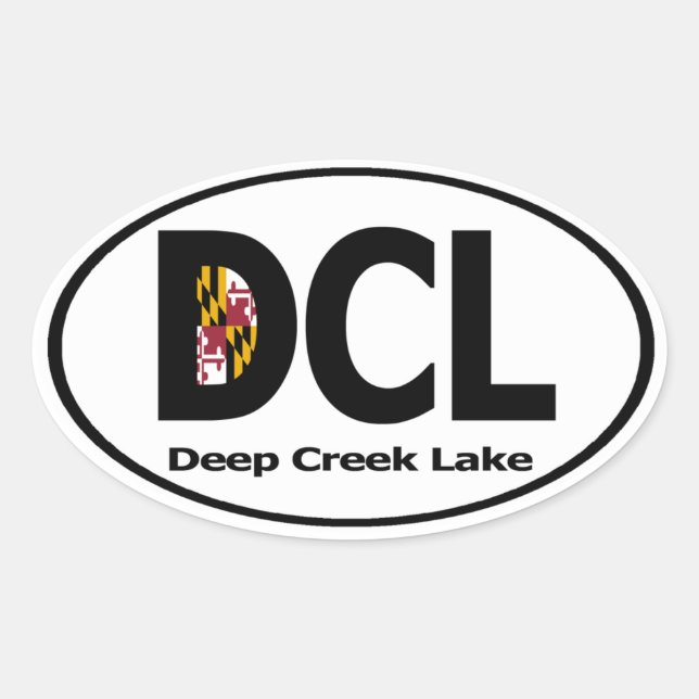 Sticker Ovale Deep Creek Lake Decal (ensemble de 4) (Devant)