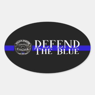 STICKER OVALE DÉFENDRE LA POLICE BLEUE SOUTIEN OVAL BUMPER STICK