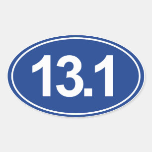 Sticker Ovale Demi de marathon 13,1 milles d'autocollant ovale