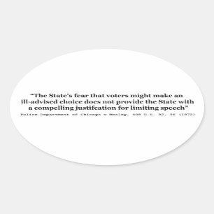 Sticker Ovale Département de police de Chicago v Mosley 408 US 9