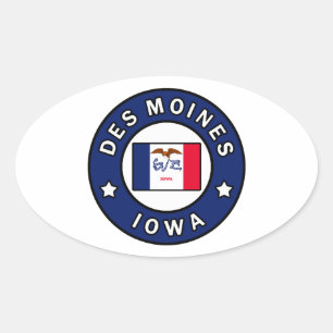 Sticker Ovale Des Moines Iowa