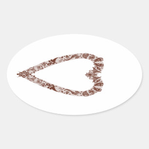 Sticker Ovale Design cardiaque au henné