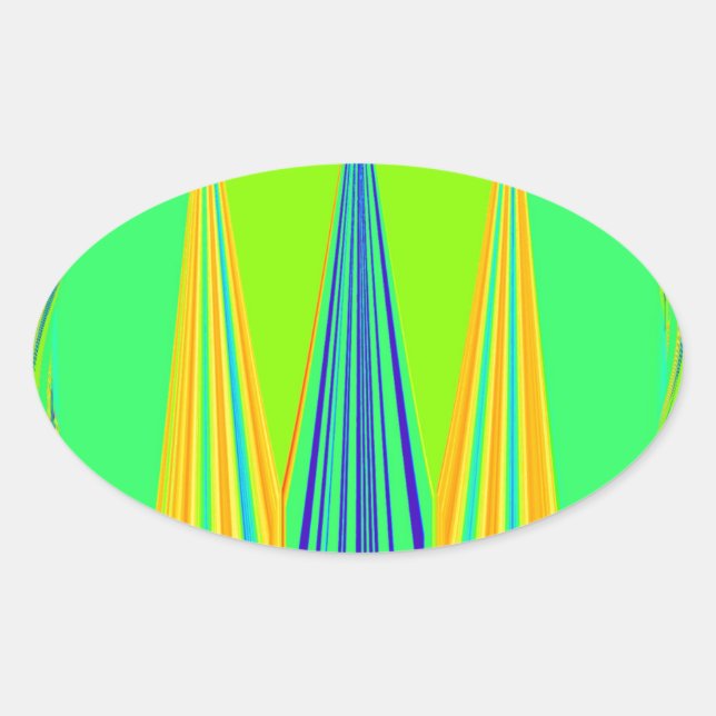 Sticker Ovale Design d'art Motif géométrique Edgy (Devant)