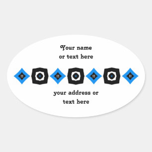Sticker Ovale Design d'art rétro pour personnaliser