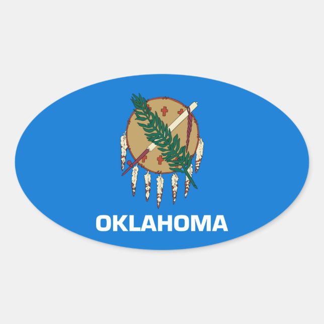 Sticker Ovale Design de l'Oklahoma State (Devant)