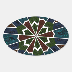 Sticker Ovale Design inspiré de Sari avec détails complexes